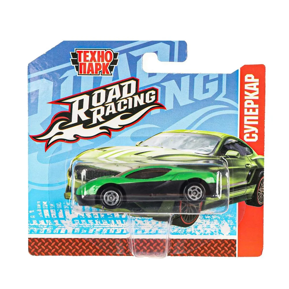 Машина металл ROAD RACING 7,5 см, в ассорт, блист. Технопарк в кор.2*480шт
