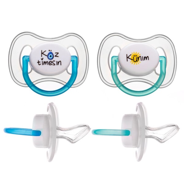 Baby Planet. Силиконовые соски пустышки,  ортодонтическая форма, мягкий силикон, 3+ (2 шт) Kunim/Koz