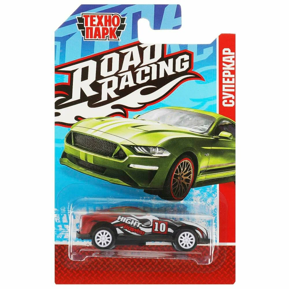 Машина металл ROAD RACING СУПЕРКАР 7,5 см, в ассорт, блист., инерц Технопарк в кор.4*120шт