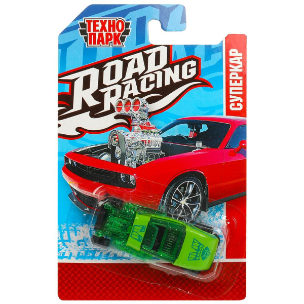 Машина металл ROAD RACING СУПЕРКАР 7,5 см, в ассорт, блист. Технопарк в кор.2*288шт