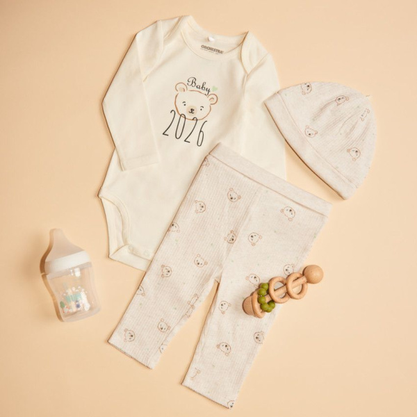 Набор из 3х вещей (боди д/р, ползунки, шапка)