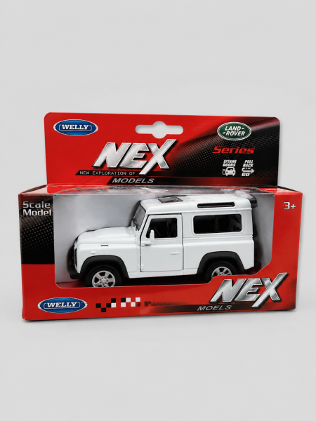 Машинка WELLY 1:38 Land Rover Defender I, пруж. мех., цв. в асс.