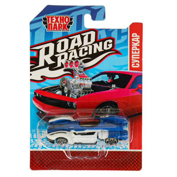 Машина металл ROAD RACING СУПЕРКАР 7 см, в ассорт, блист. Технопарк в кор.2*288шт