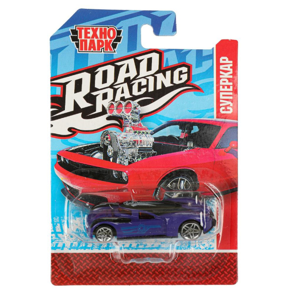 Машина металл ROAD RACING СУПЕРКАР 7 см, в ассорт, блист. Технопарк в кор.2*288шт