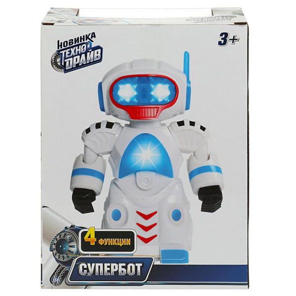 Робот супербот свет/звук, движение, кор.16,5*22,5*8,5см ТЕХНОДРАЙВ в кор.2*36шт