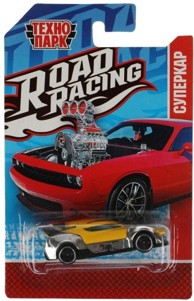 Машина металл ROAD RACING СУПЕРКАР 7,5 см, в ассорт, блист. Технопарк в кор.2*288шт
