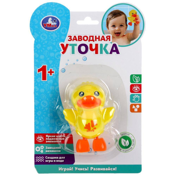 Заводная игрушка уточка цвет в асс. на блист. Умка в кор.2*96шт
