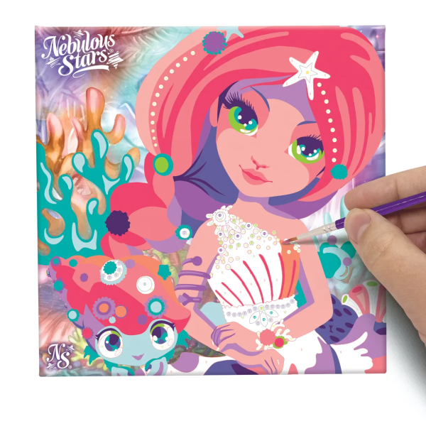 Серия Coralia: Набор для рисования по номерам (холст, краски, стразы для декорирования)