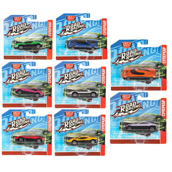 Машина металл ROAD RACING 7,5 см, в ассорт, блист. Технопарк в кор.2*480шт