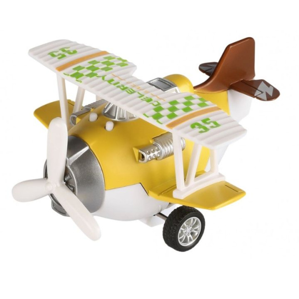 Самолет металический инерционный Same Toy Aircraft желтый со светом и музыкой SY8015Ut-1