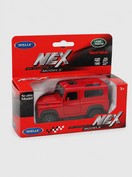 Машинка WELLY 1:38 Land Rover Defender I, пруж. мех., цв. в асс.